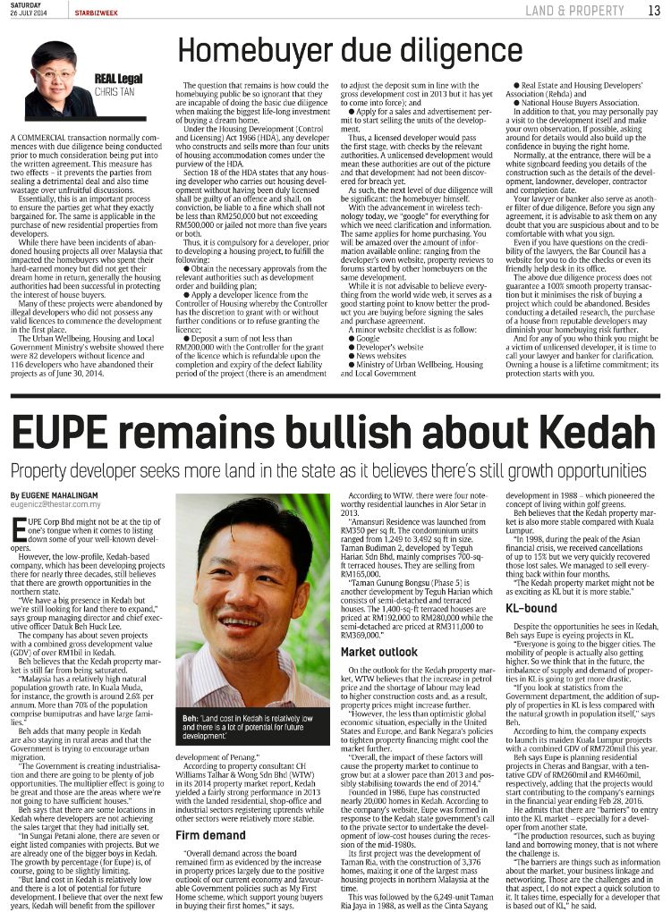 The Star: Eupe remains bullish about Kedah