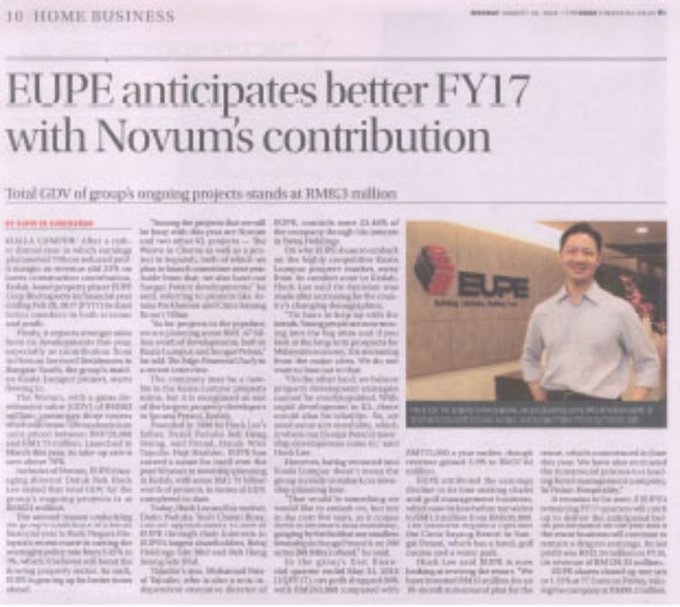 The Edge: Eupe Anticipates Better FY17 With Novum’s Contribution