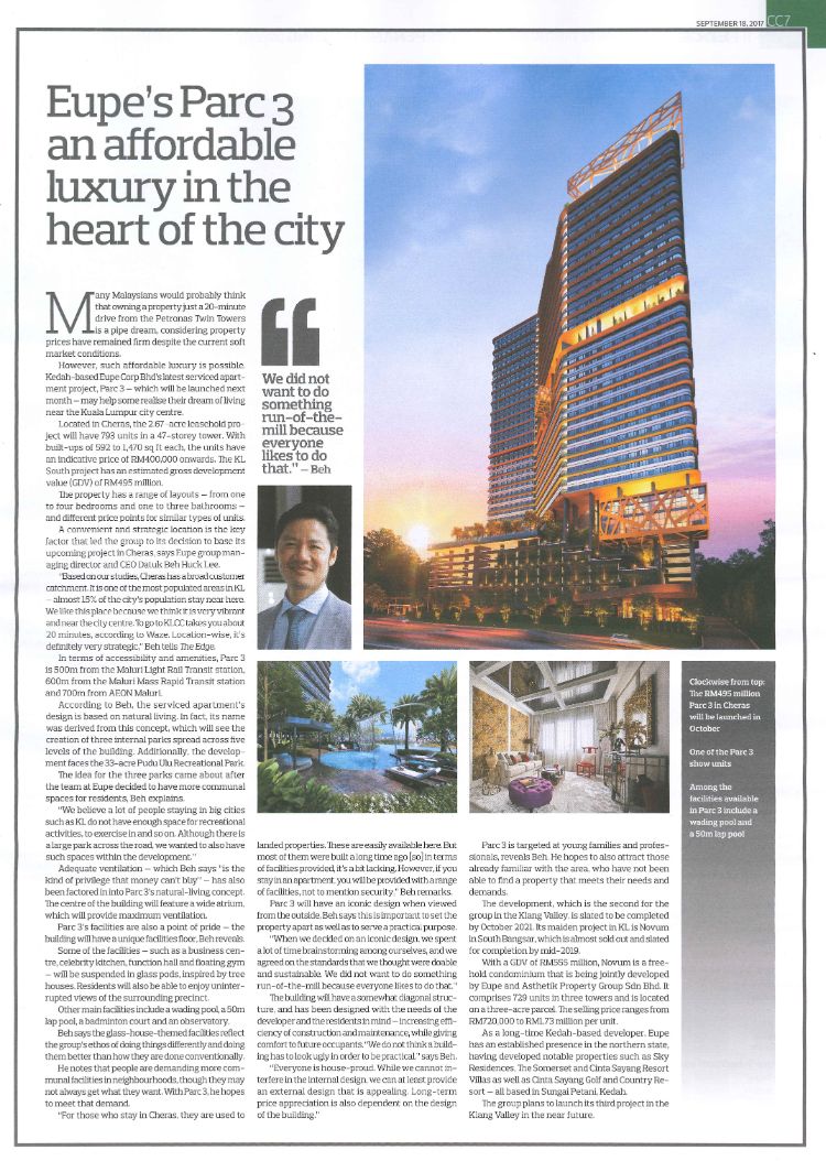 The Edge: Eupe's Parc3 an affordable luxury in the heart of the city